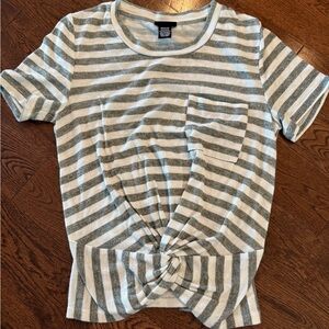 Rue21 Green and White Striped Top